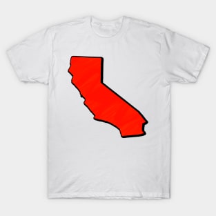 Bright Red California Outline T-Shirt